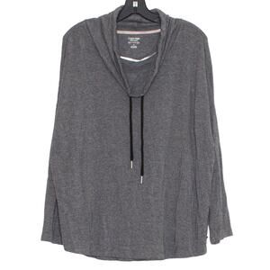 Calvin Klein Performance Womens Pullover Cowl Neck Athletic Gray Plus Size 1X DY